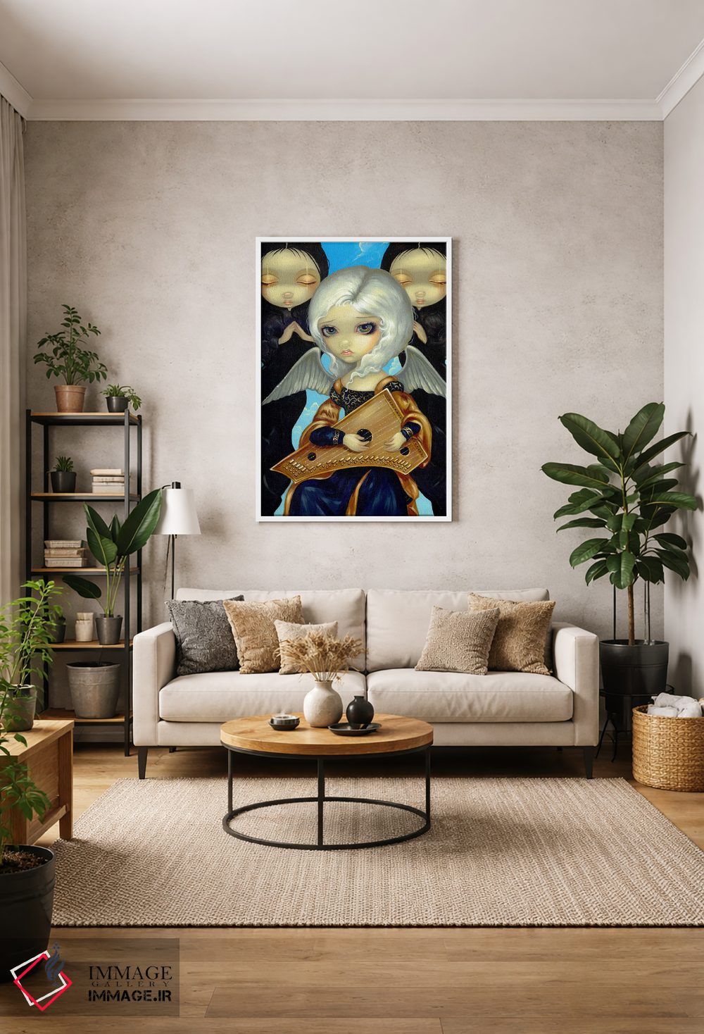 تابلو دکوراتیو فرشته با سالتری اثر جزمین بکت-گریفیت - D1W