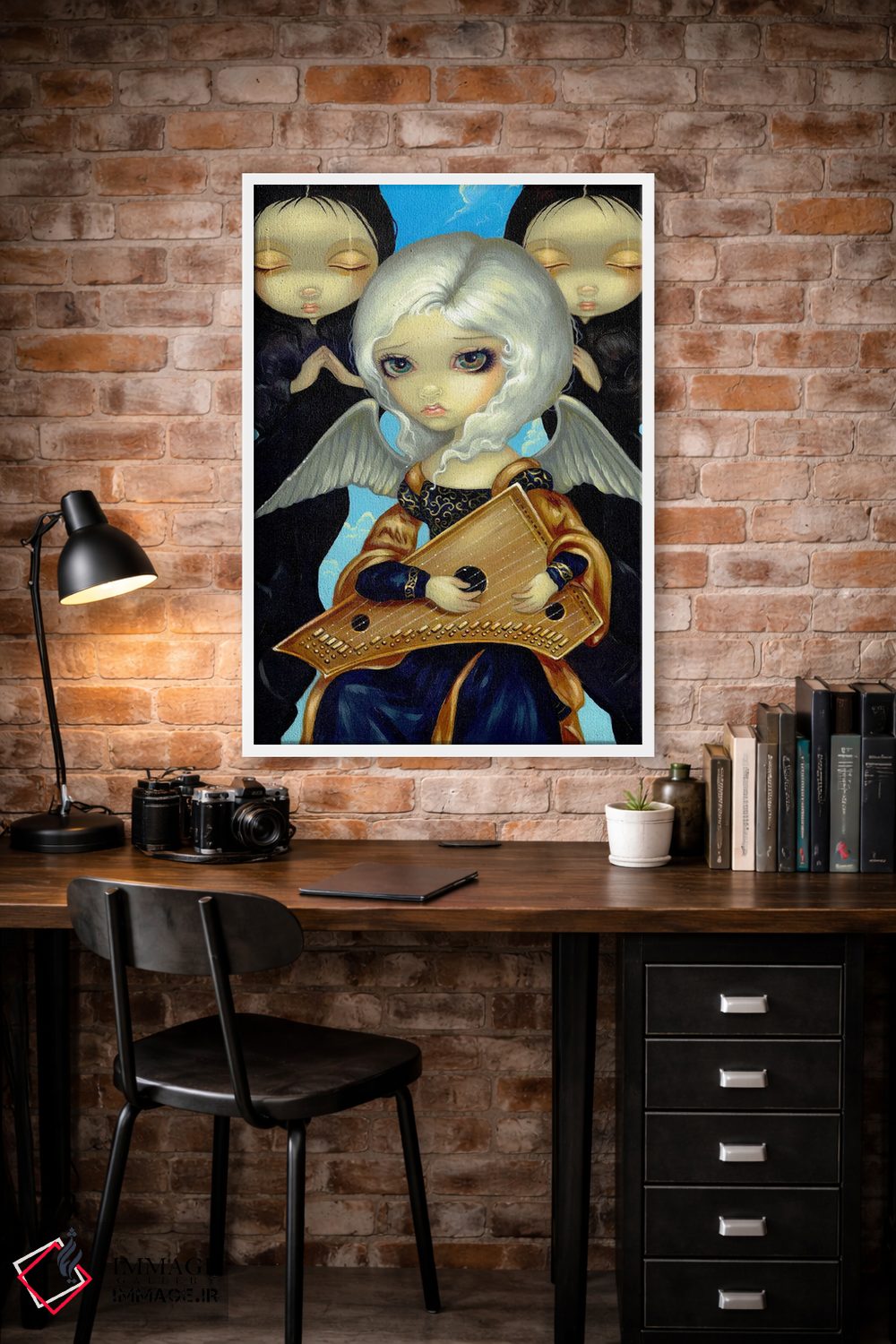 تابلو دکوراتیو فرشته با سالتری اثر جزمین بکت-گریفیت - D2W