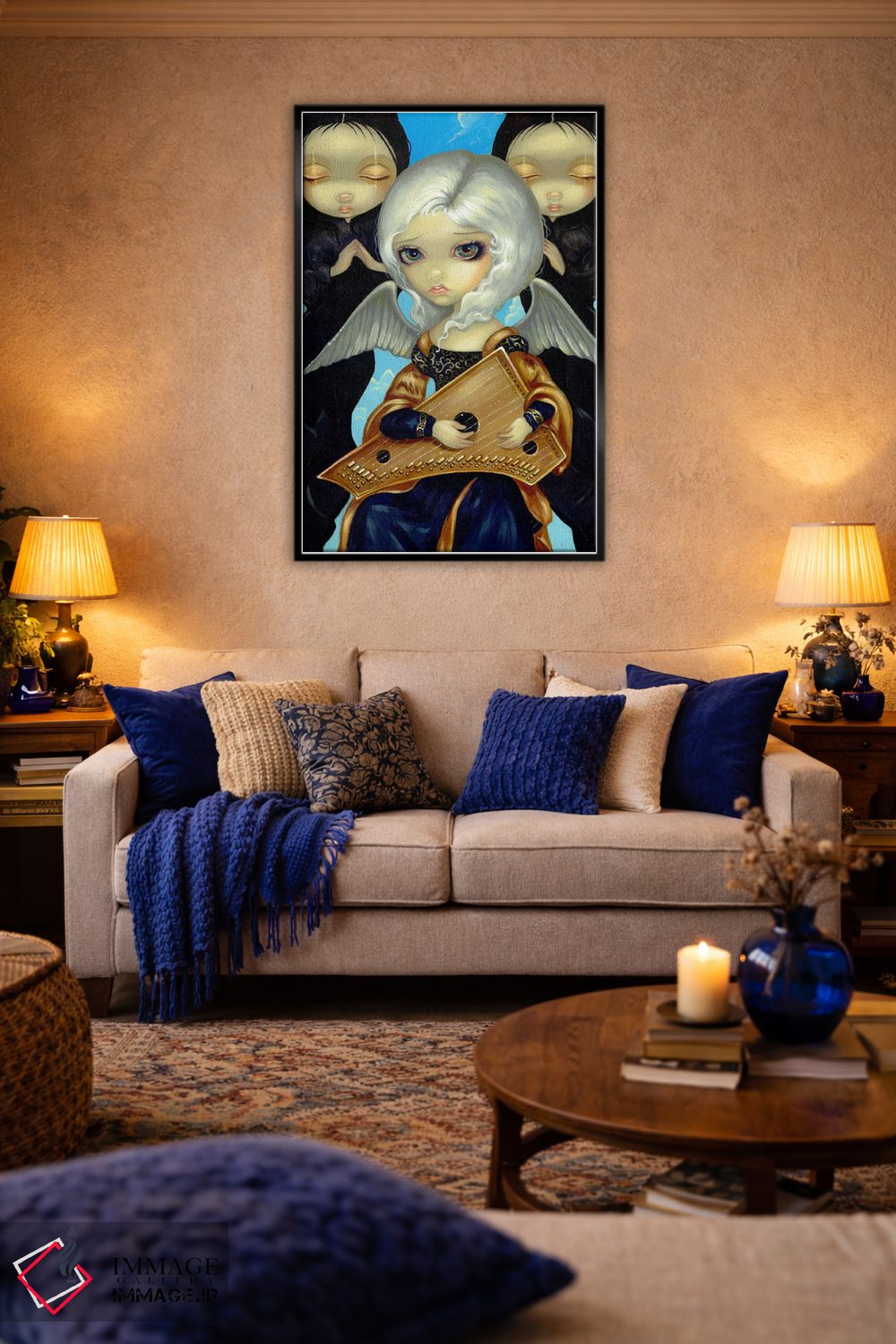 تابلو دکوراتیو فرشته با سالتری اثر جزمین بکت-گریفیت - D5B