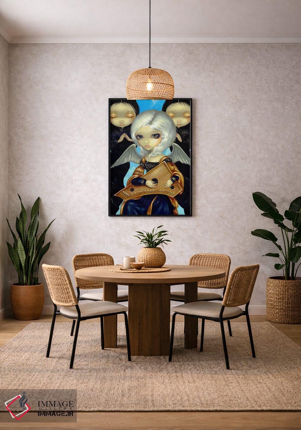 تابلو دکوراتیو فرشته با سالتری اثر جزمین بکت-گریفیت - D4B