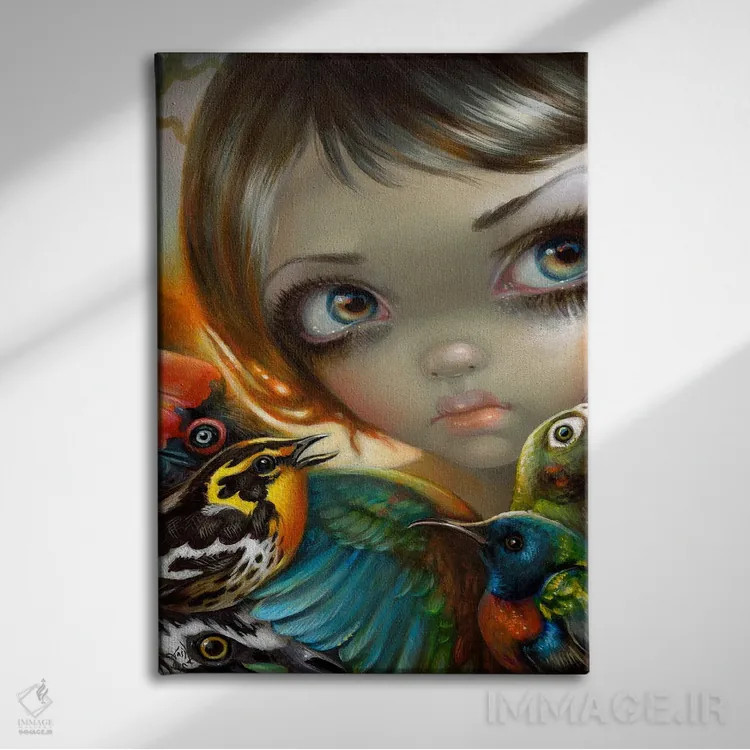 تابلو دکوراتیو آواز پرندگان اثر جزمین بکت-گریفیت - نمای روبهرو روی دیوار