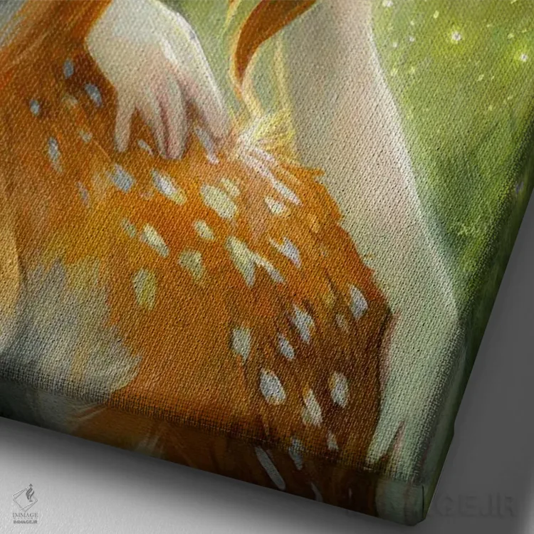 تابلو دکوراتیو خواهر و برادر اثر جزمین بکت-گریفیت - نمای نزدیک بافت بوم