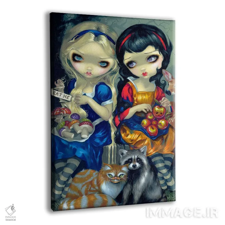 تابلو دکوراتیو آلیس و سفیدبرفی اثر جزمین بکت-گریفیت - نمای پرسپکتیو محصول