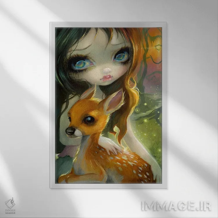 تابلو دکوراتیو خواهر و برادر اثر جزمین بکت-گریفیت - نمای قابدار سفید