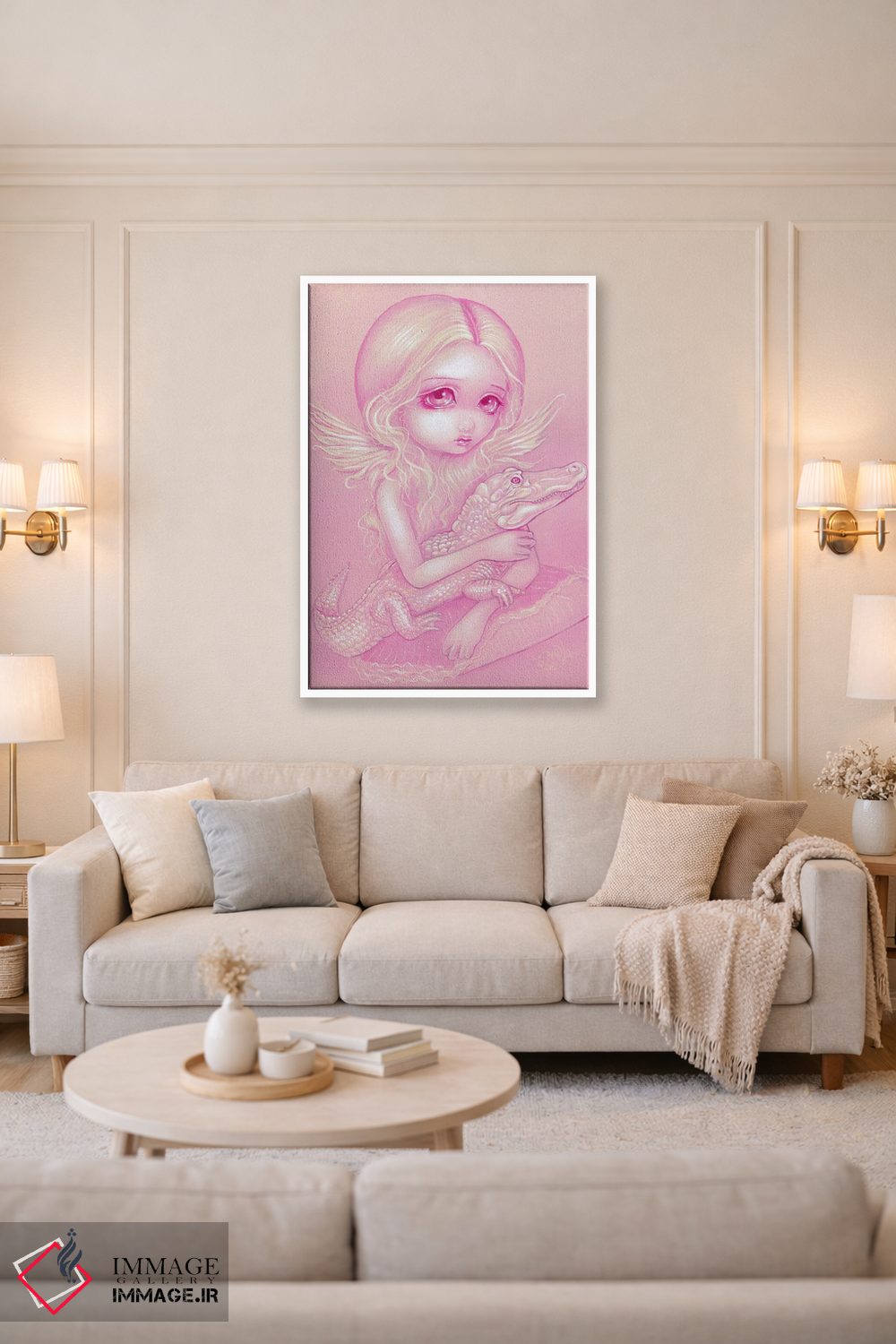 تابلو دکوراتیو فرشته تمساح زال اثر جزمین بکت-گریفیت - D4W