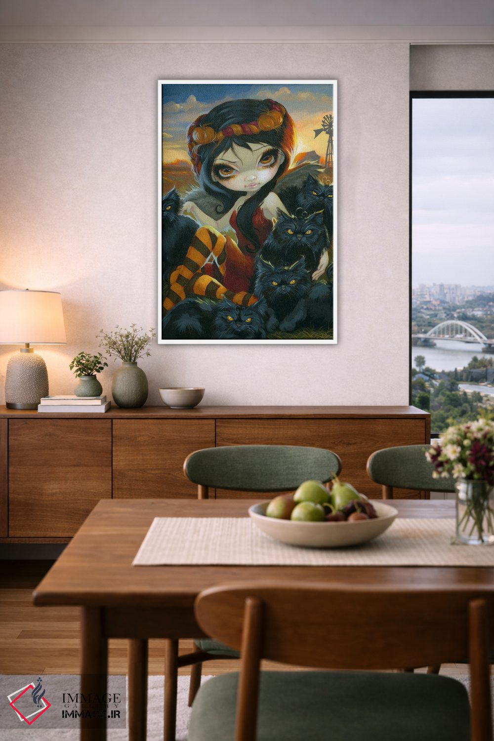 تابلو دکوراتیو گربه های پاییزی اثر جزمین بکت-گریفیت - D6W