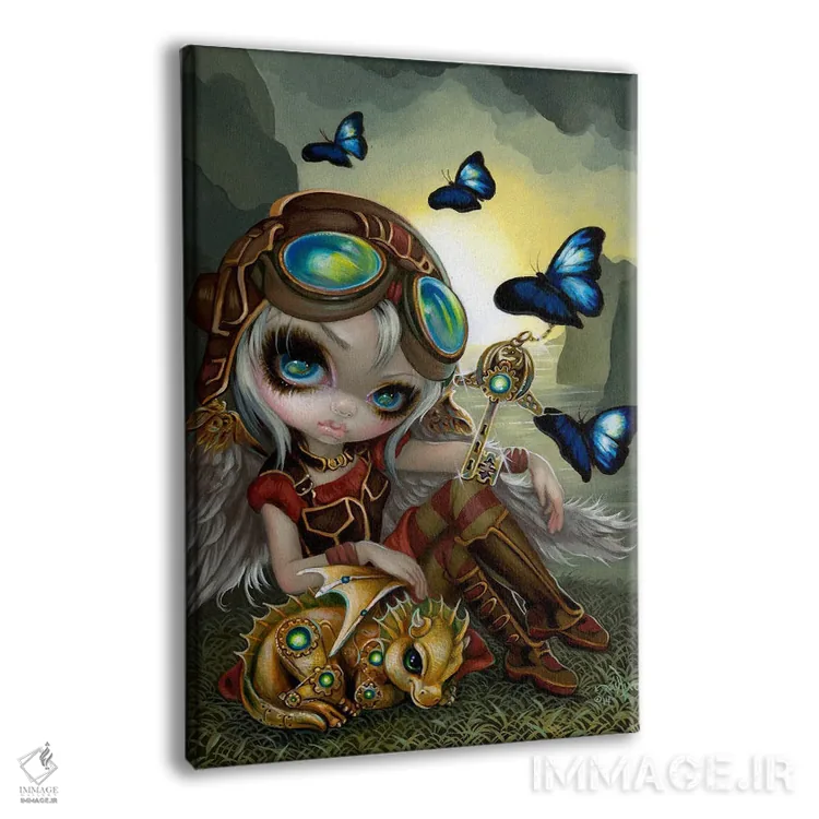 تابلو دکوراتیو اژدهای کوچک چرخ دنده ای اثر جزمین بکت-گریفیت - نمای پرسپکتیو محصول