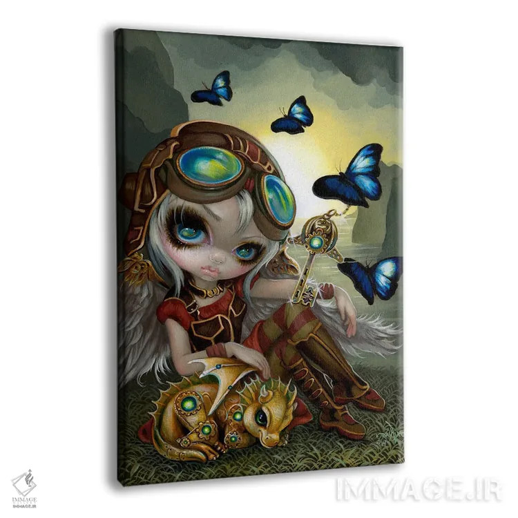 تابلو دکوراتیو اژدهای کوچک چرخ دنده ای اثر جزمین بکت-گریفیت - نمای پرسپکتیو محصول