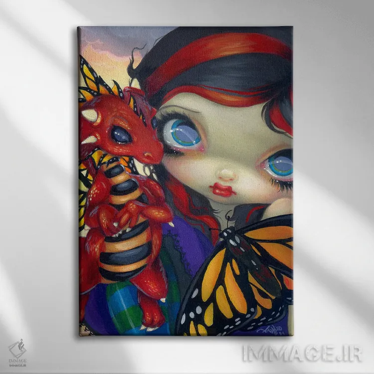 تابلو دکوراتیو اژدهای کوچک عزیز اثر جزمین بکت-گریفیت - نمای روبهرو روی دیوار