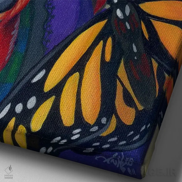 تابلو دکوراتیو اژدهای کوچک عزیز اثر جزمین بکت-گریفیت - نمای نزدیک بافت بوم