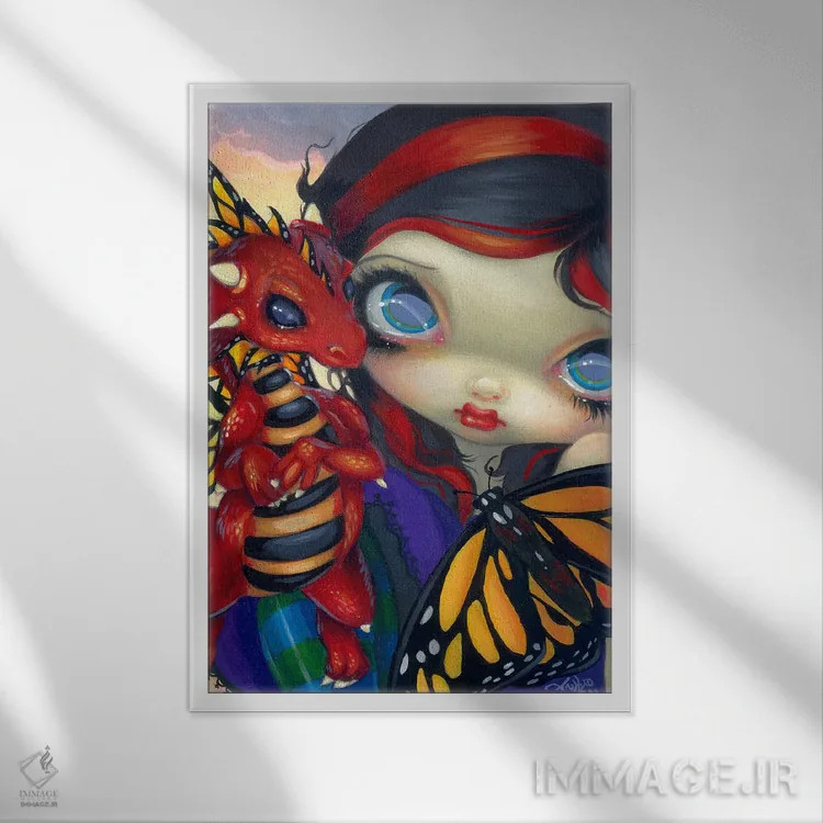 تابلو دکوراتیو اژدهای کوچک عزیز اثر جزمین بکت-گریفیت - نمای قابدار سفید