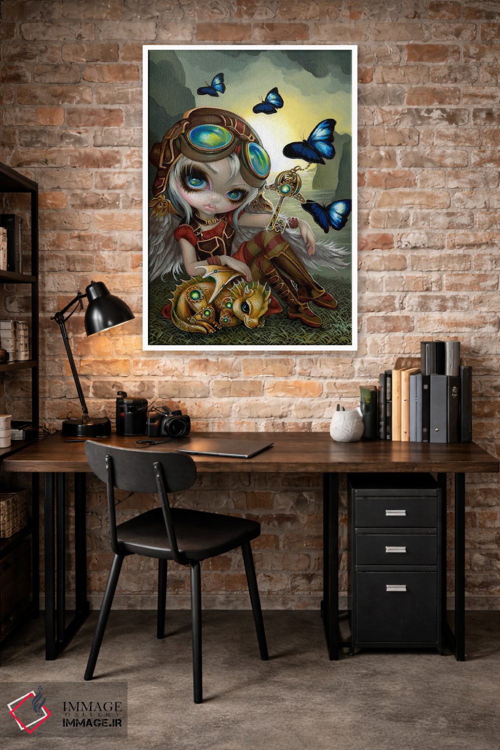 تابلو دکوراتیو اژدهای کوچک چرخ دنده ای اثر جزمین بکت-گریفیت - D2W