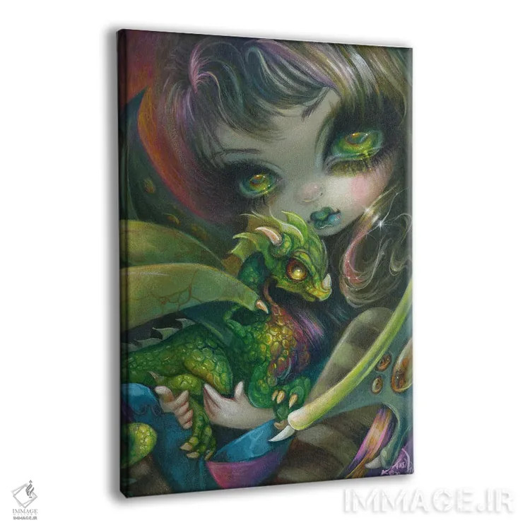 تابلو دکوراتیو اژدهای کوچک عزیز اثر جزمین بکت-گریفیت - نمای پرسپکتیو محصول