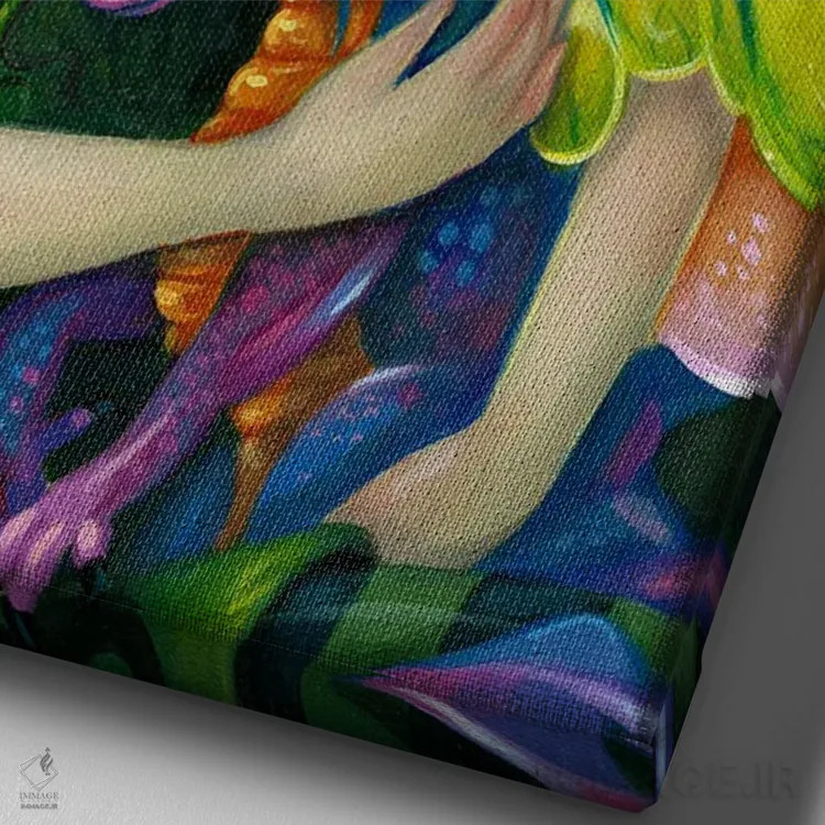 تابلو دکوراتیو اژدهای کوچک عزیز اثر جزمین بکت-گریفیت - نمای نزدیک بافت بوم