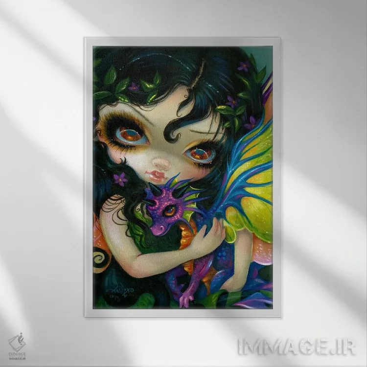 تابلو دکوراتیو اژدهای کوچک عزیز اثر جزمین بکت-گریفیت - نمای قابدار سفید