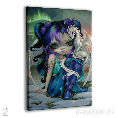 تابلو دکوراتیو اژدهای کوچک یخی اثر جزمین بکت-گریفیت - نمای پرسپکتیو محصول