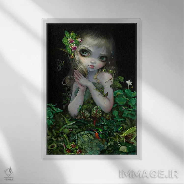 تابلو دکوراتیو الهه سبز اثر جزمین بکت-گریفیت - نمای قابدار سفید