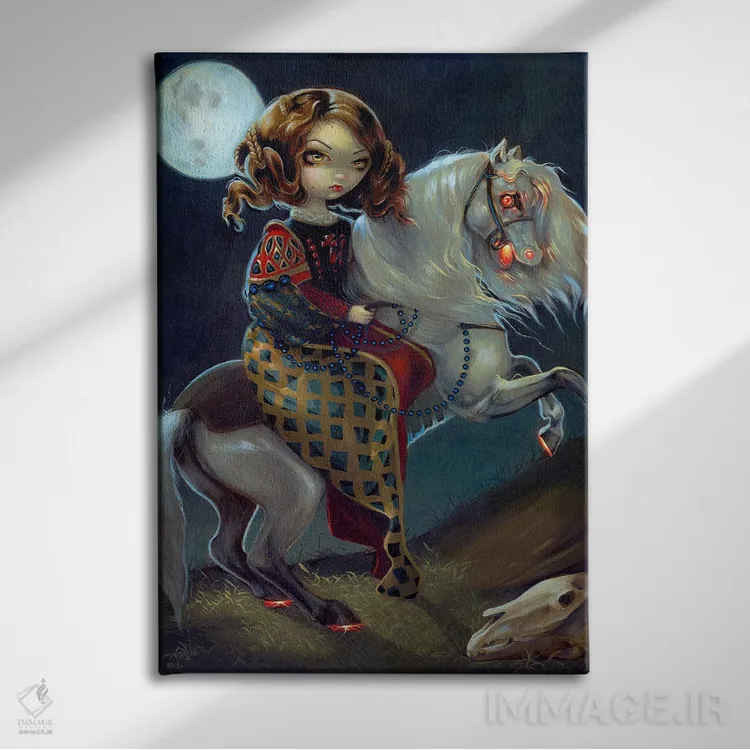 تابلو دکوراتیو خون آشام ها شب هنگام سواره اثر جزمین بکت-گریفیت - نمای روبهرو روی دیوار