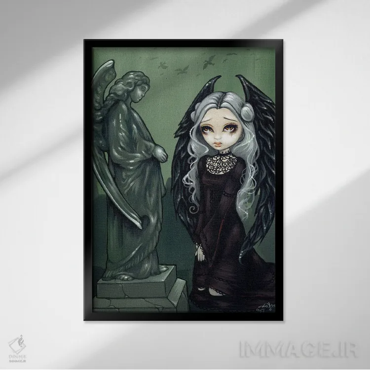 تابلو دکوراتیو فرشتگان های گیت اثر جزمین بکت-گریفیت - نمای قابدار مشکی
