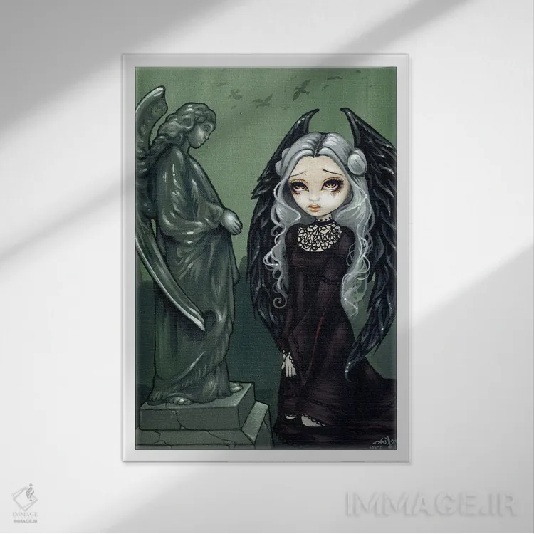 تابلو دکوراتیو فرشتگان های گیت اثر جزمین بکت-گریفیت - نمای قابدار سفید