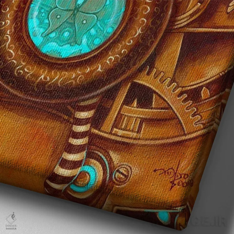 تابلو دکوراتیو فرشته مکانیکی اثر جزمین بکت-گریفیت - نمای نزدیک بافت بوم