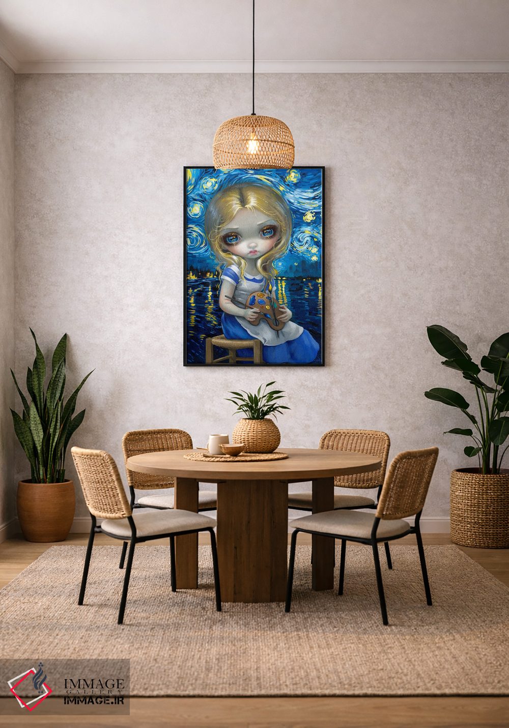تابلو دکوراتیو آلیس در شب تابی ون گوگ اثر جزمین بکت-گریفیت - D3B