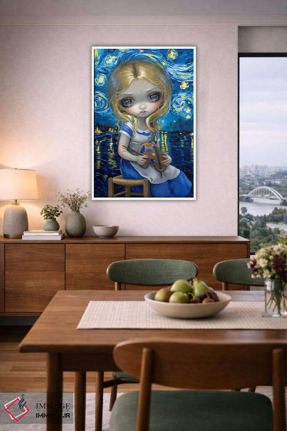 تابلو دکوراتیو آلیس در شب تابی ون گوگ اثر جزمین بکت-گریفیت - D5W