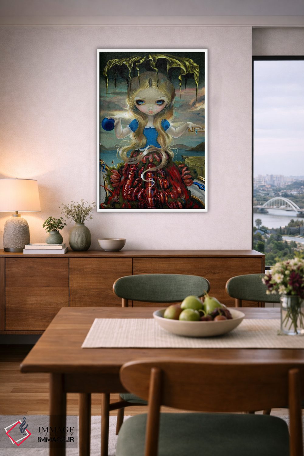 تابلو دکوراتیو آلیس با لباس دالی اثر جزمین بکت-گریفیت - D6W