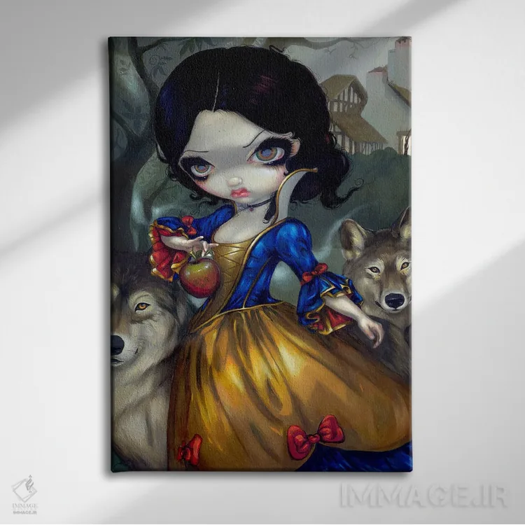 تابلو دکوراتیو گرگ نما سفیدبرفی اثر جزمین بکت-گریفیت - نمای روبهرو روی دیوار