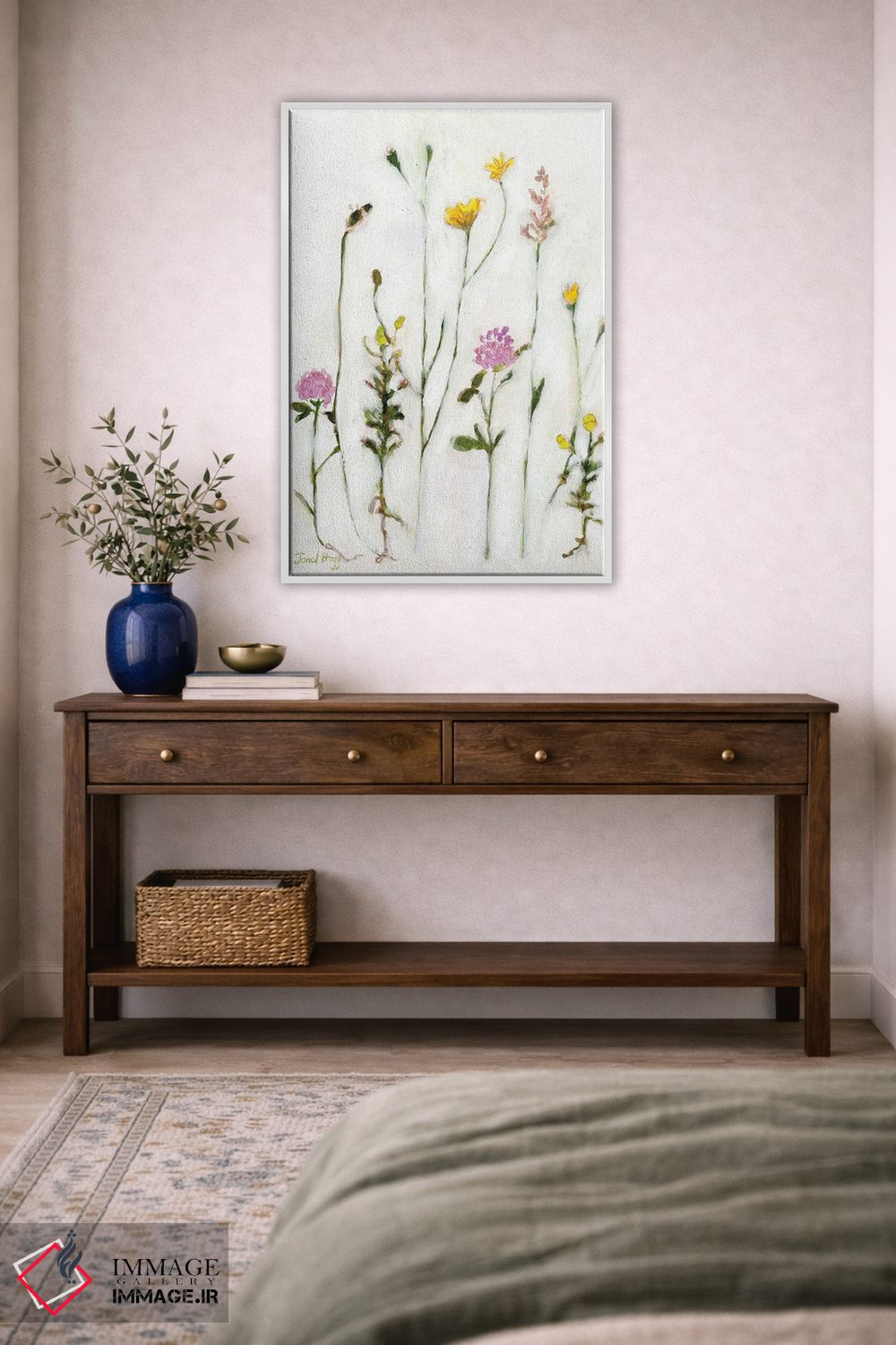 تابلو مینیمال بابونه، شبدر و قاصدک اثر جنل براگ - D2W