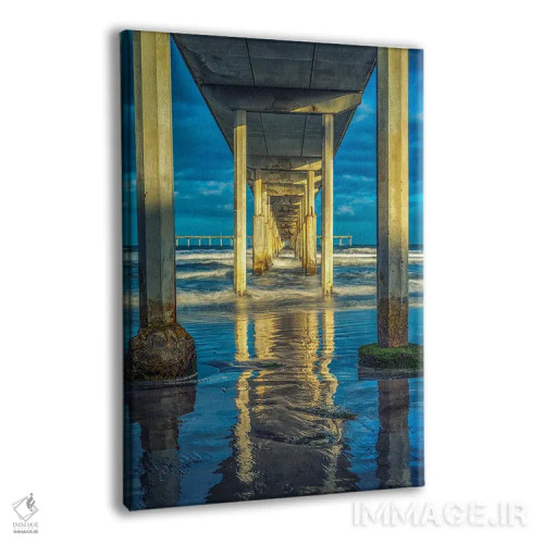 تابلو دکوراتیو اسکله ساحل اقیانوس در قاب اثر جوزف اس. جیاکالونه - نمای پرسپکتیو محصول