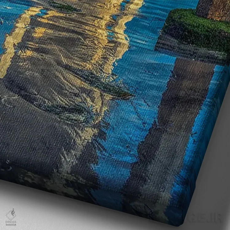 تابلو دکوراتیو اسکله ساحل اقیانوس در قاب اثر جوزف اس. جیاکالونه - نمای نزدیک بافت بوم