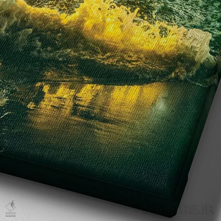 تابلو دکوراتیو موج سواری زیر اسکله اثر جوزف اس. جیاکالونه - نمای نزدیک بافت بوم