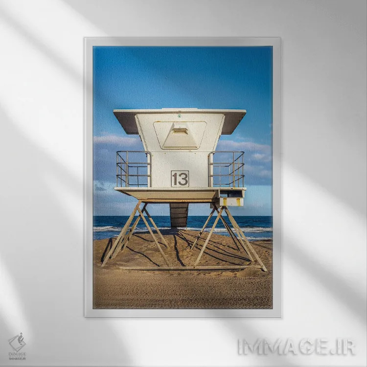 تابلو دکوراتیو میشن بیچ ۱۳ اثر جوزف اس. جیاکالونه - نمای قابدار سفید