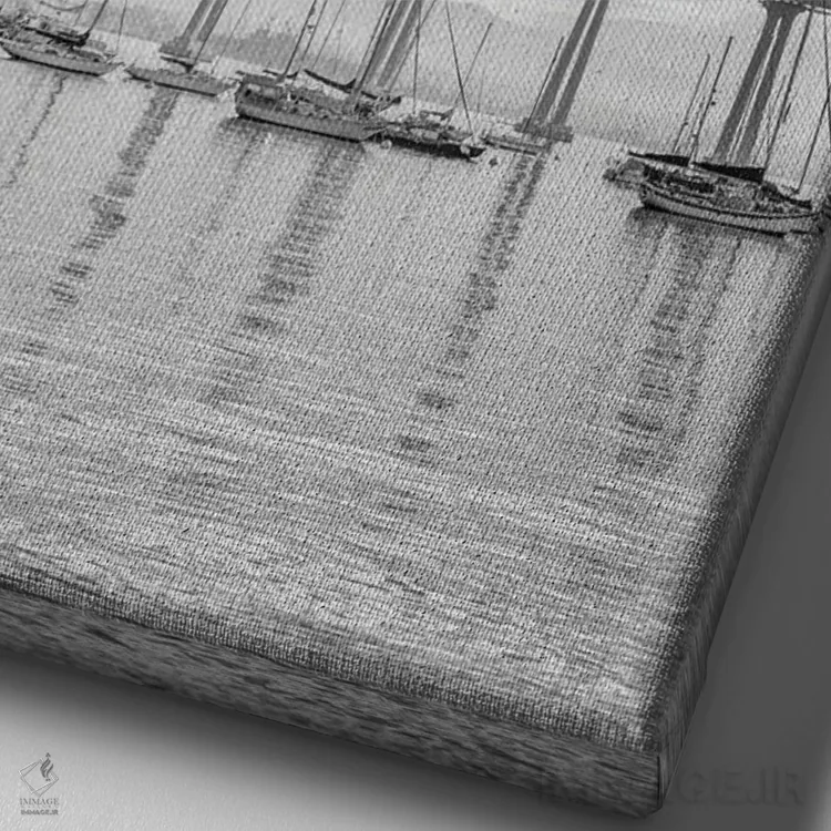 تابلو دکوراتیو Coronado California,سیاه و سفید کلاسیک، کورونادو کال… اثر جوزف اس. جیاکالونه - نمای نزدیک بافت بوم