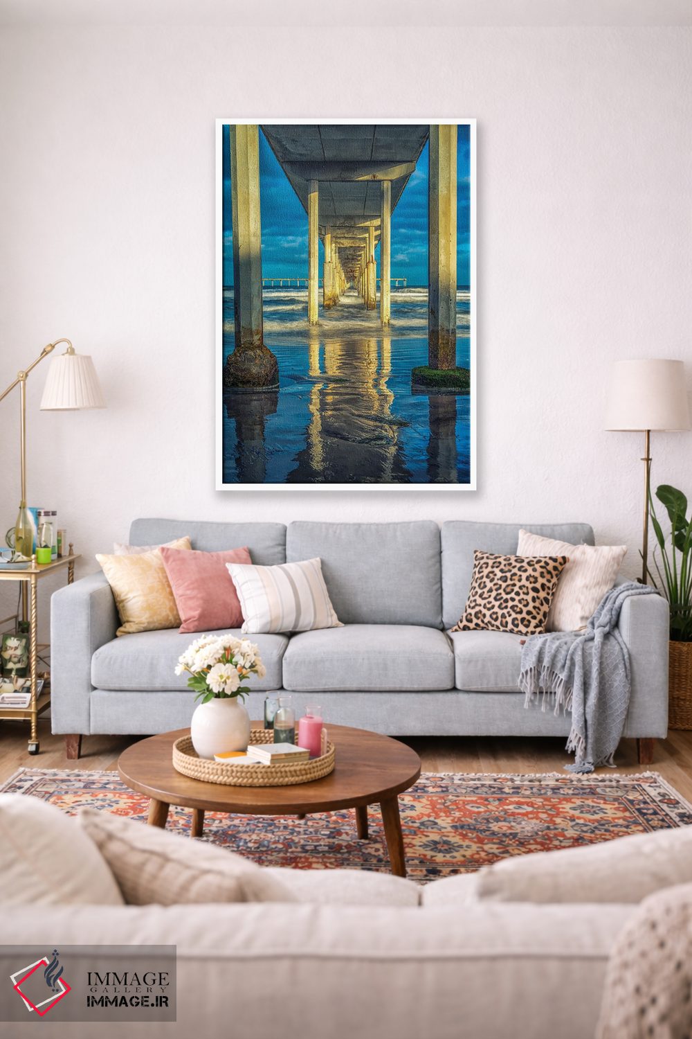 تابلو دکوراتیو اسکله ساحل اقیانوس در قاب اثر جوزف اس. جیاکالونه - D1W