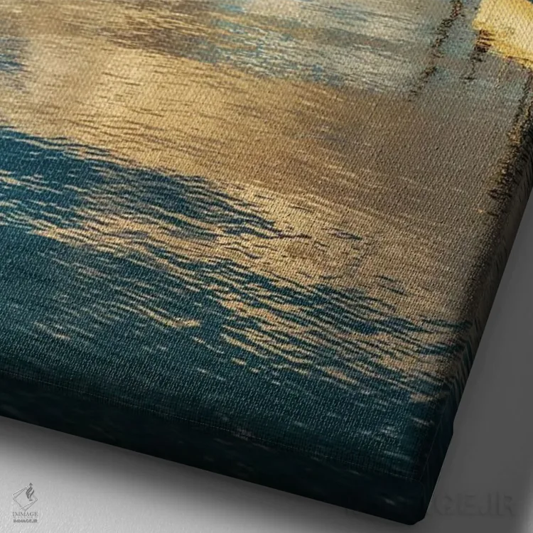 تابلو دکوراتیو San Diego Harbor,صبح با رنگ مسی، بندر سن دیگو اثر جوزف اس. جیاکالونه - نمای نزدیک بافت بوم