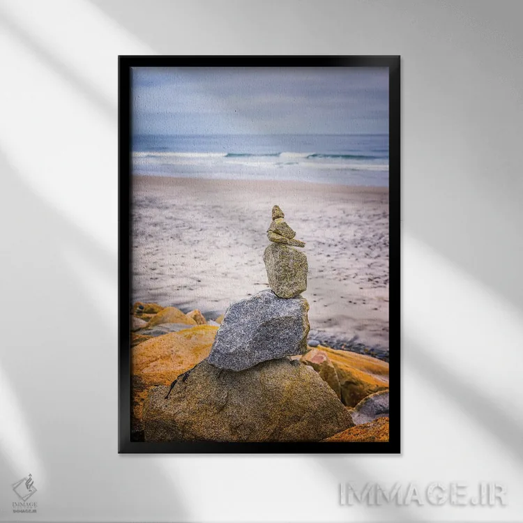 تابلو دکوراتیو Torrey Pines State Beach,چیدمان زن، ساحل تورری پاینز اثر جوزف اس. جیاکالونه - نمای قابدار مشکی