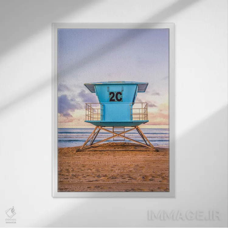 تابلو دکوراتیو ۲C در ساحل مرکزی کرونادو اثر جوزف اس. جیاکالونه - نمای قابدار سفید