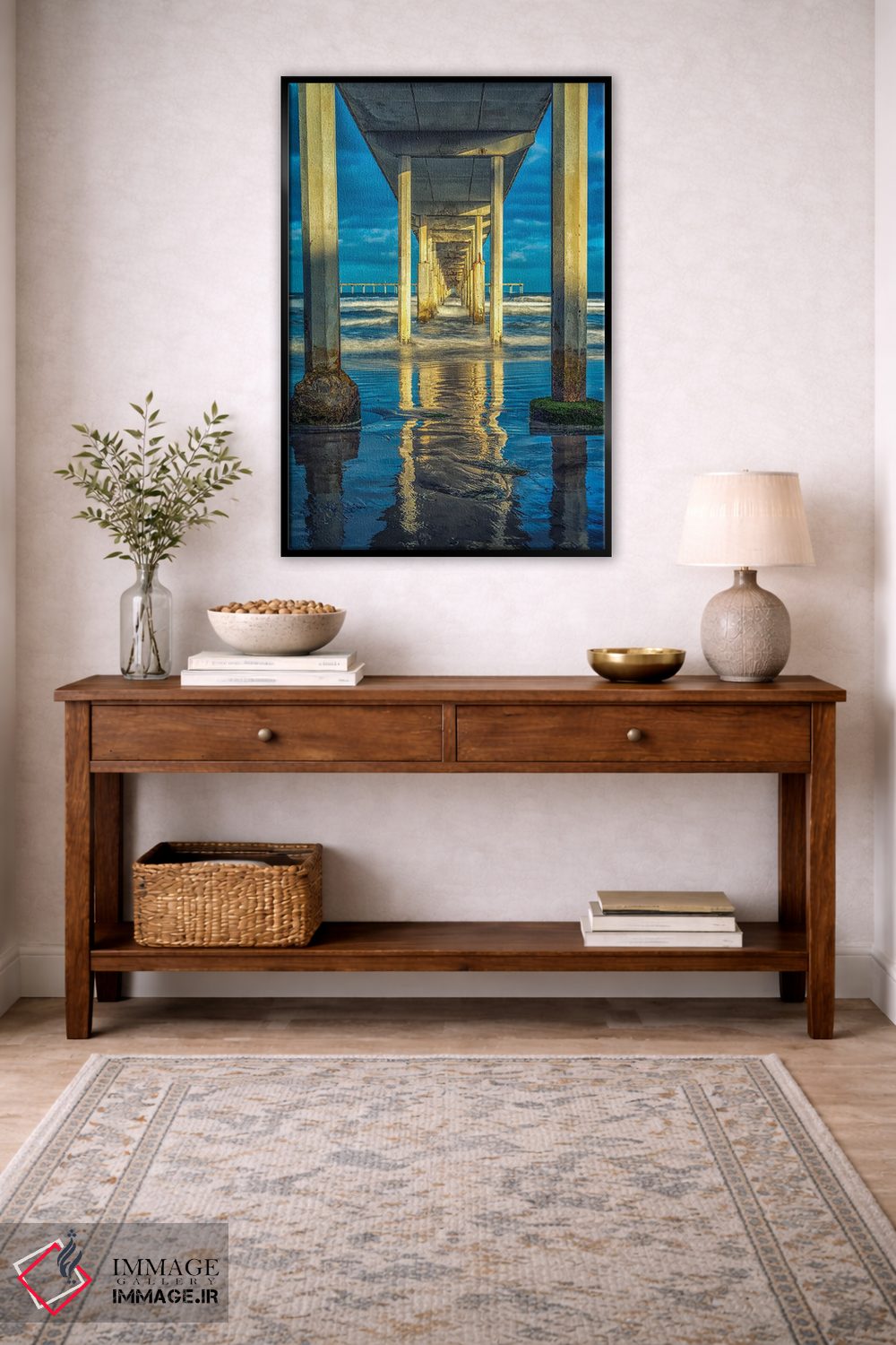 تابلو دکوراتیو اسکله ساحل اقیانوس در قاب اثر جوزف اس. جیاکالونه - D4B