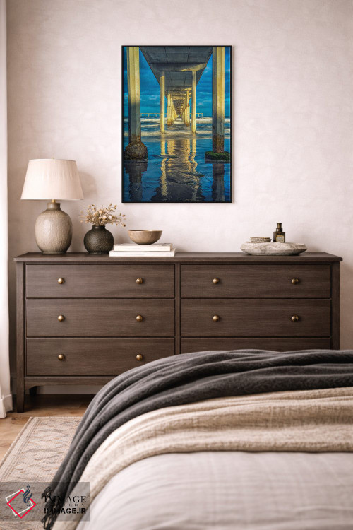 تابلو دکوراتیو اسکله ساحل اقیانوس در قاب اثر جوزف اس. جیاکالونه - D3B