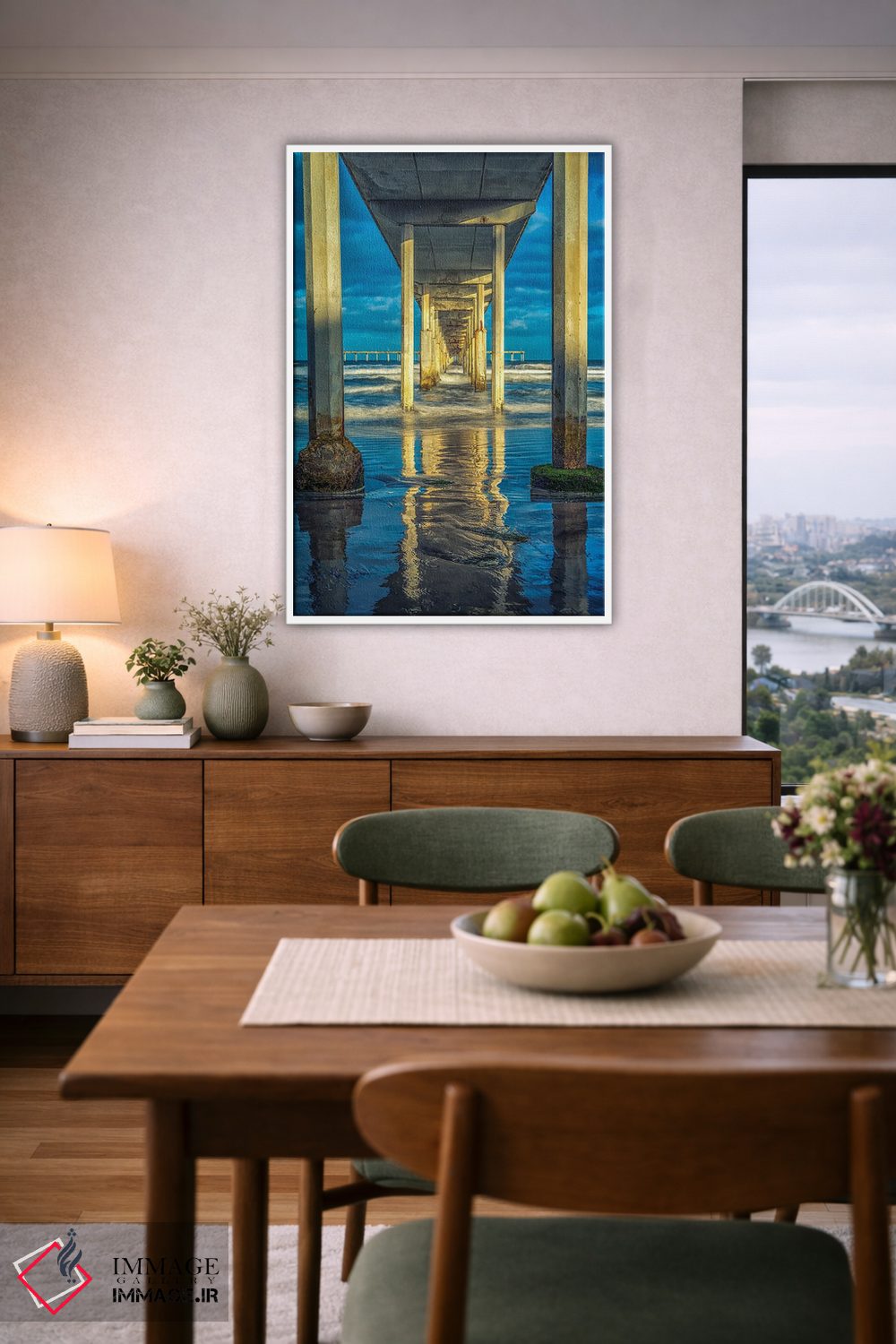 تابلو دکوراتیو اسکله ساحل اقیانوس در قاب اثر جوزف اس. جیاکالونه - D5W