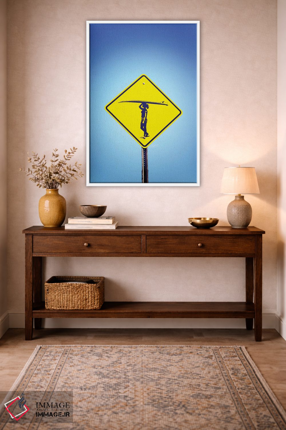 تابلو دکوراتیو دختر موج سوار به موج سواری ادامه بده اثر جوزف اس. جیاکالونه - D2W