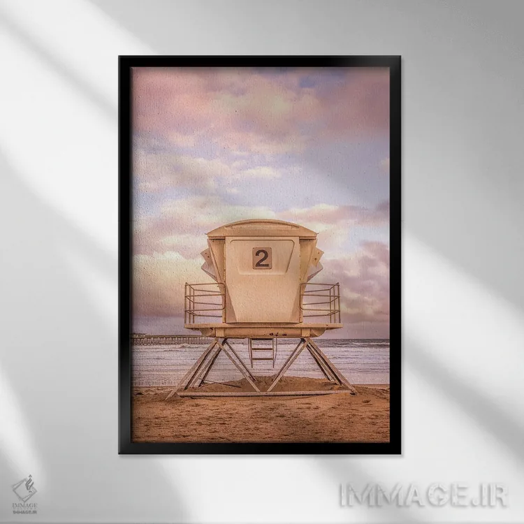 تابلو دکوراتیو سلام صبحگاهی از اوشن بیچ اثر جوزف اس. جیاکالونه - نمای قابدار مشکی