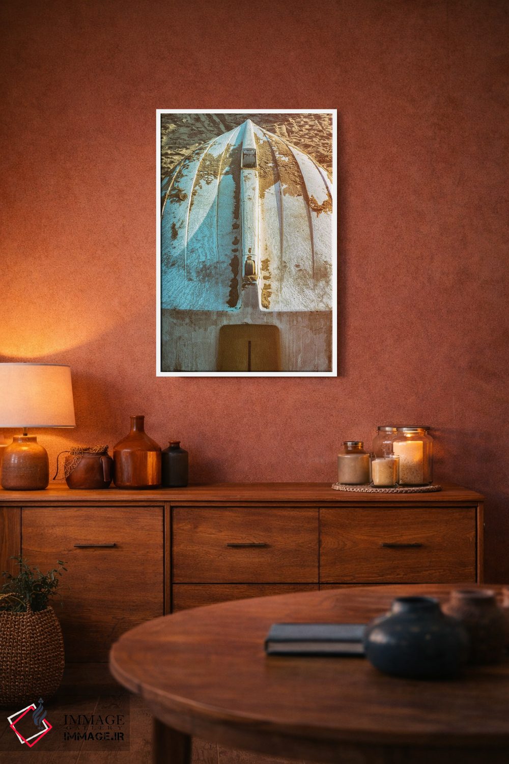 تابلو دکوراتیو قایق پارویی بر ساحل، حال و هوای قدیمی اثر جوزف اس. جیاکالونه - D4W