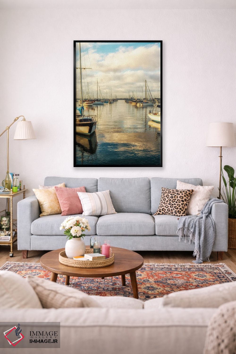 تابلو دکوراتیو San Diego Harbor,صبح با رنگ مسی، بندر سن دیگو اثر جوزف اس. جیاکالونه - D1B