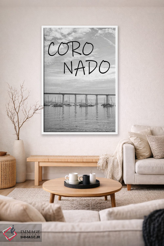 تابلو دکوراتیو Coronado California,سیاه و سفید کلاسیک، کورونادو کال… اثر جوزف اس. جیاکالونه - D1W