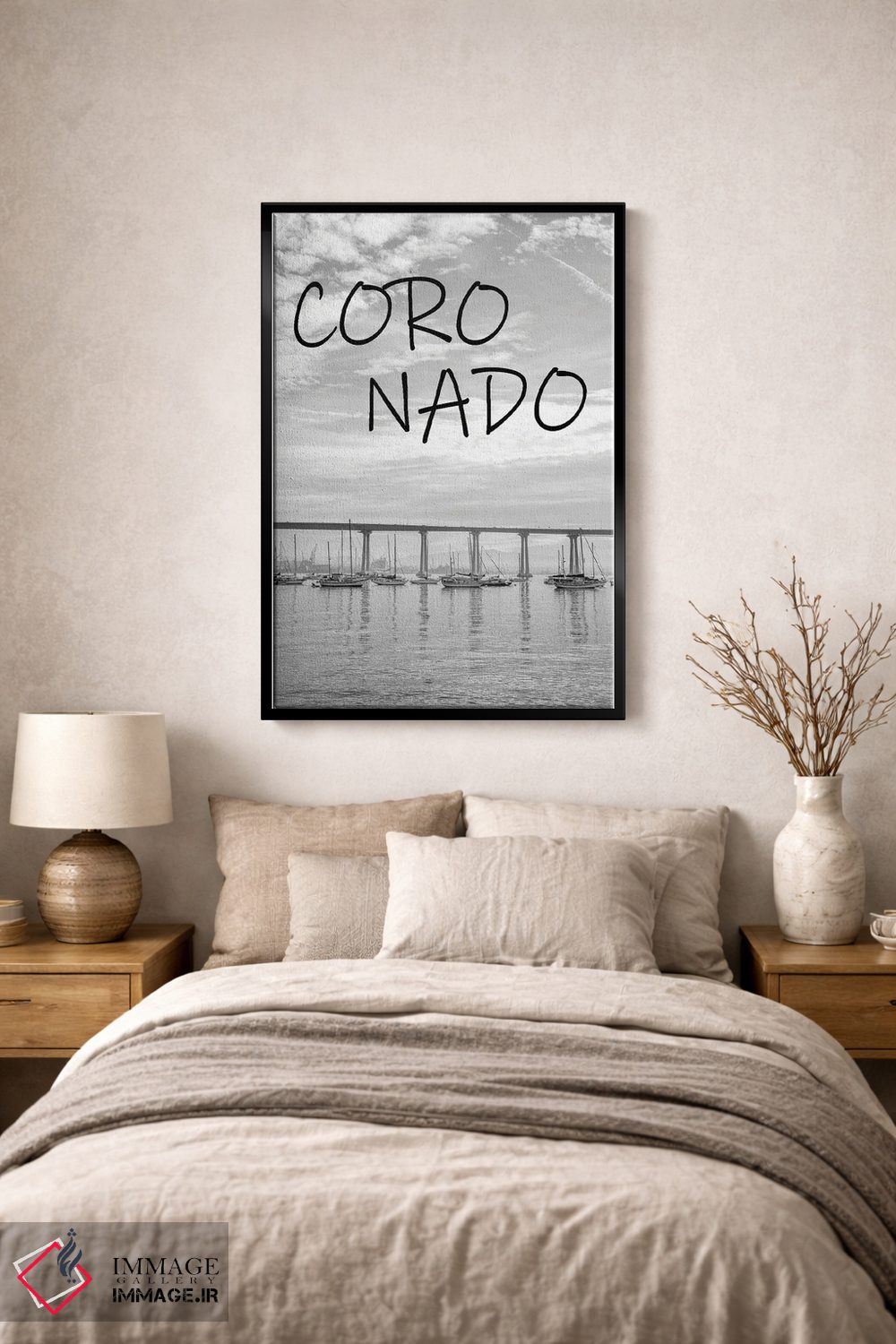 تابلو دکوراتیو Coronado California,سیاه و سفید کلاسیک، کورونادو کال… اثر جوزف اس. جیاکالونه - D2B