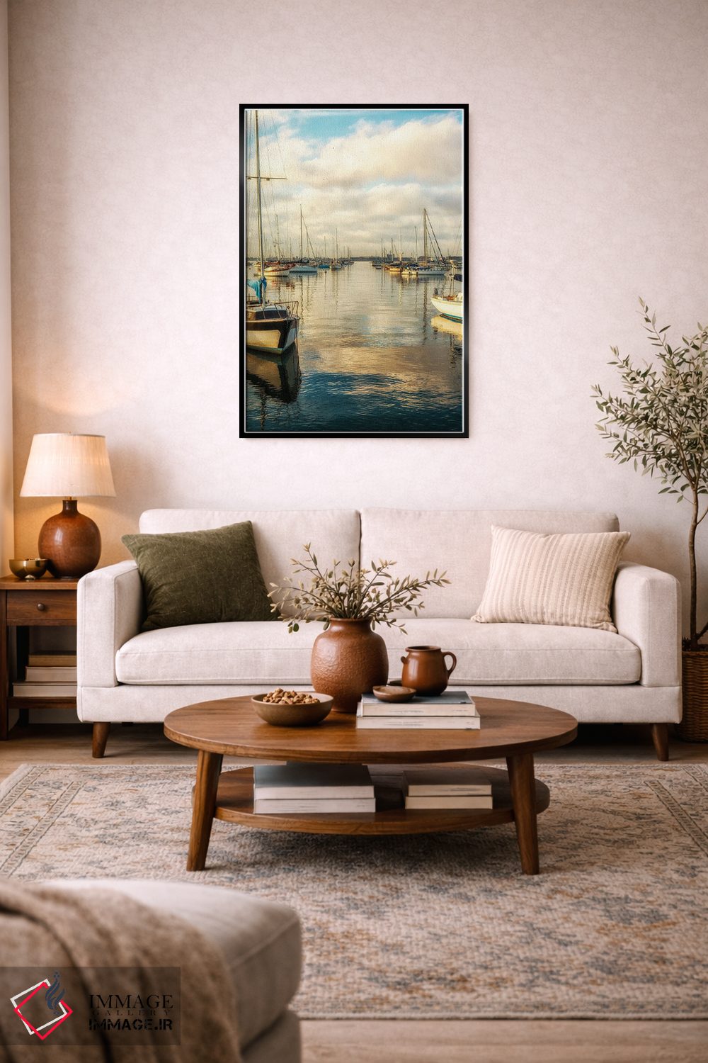 تابلو دکوراتیو San Diego Harbor,صبح با رنگ مسی، بندر سن دیگو اثر جوزف اس. جیاکالونه - D3B