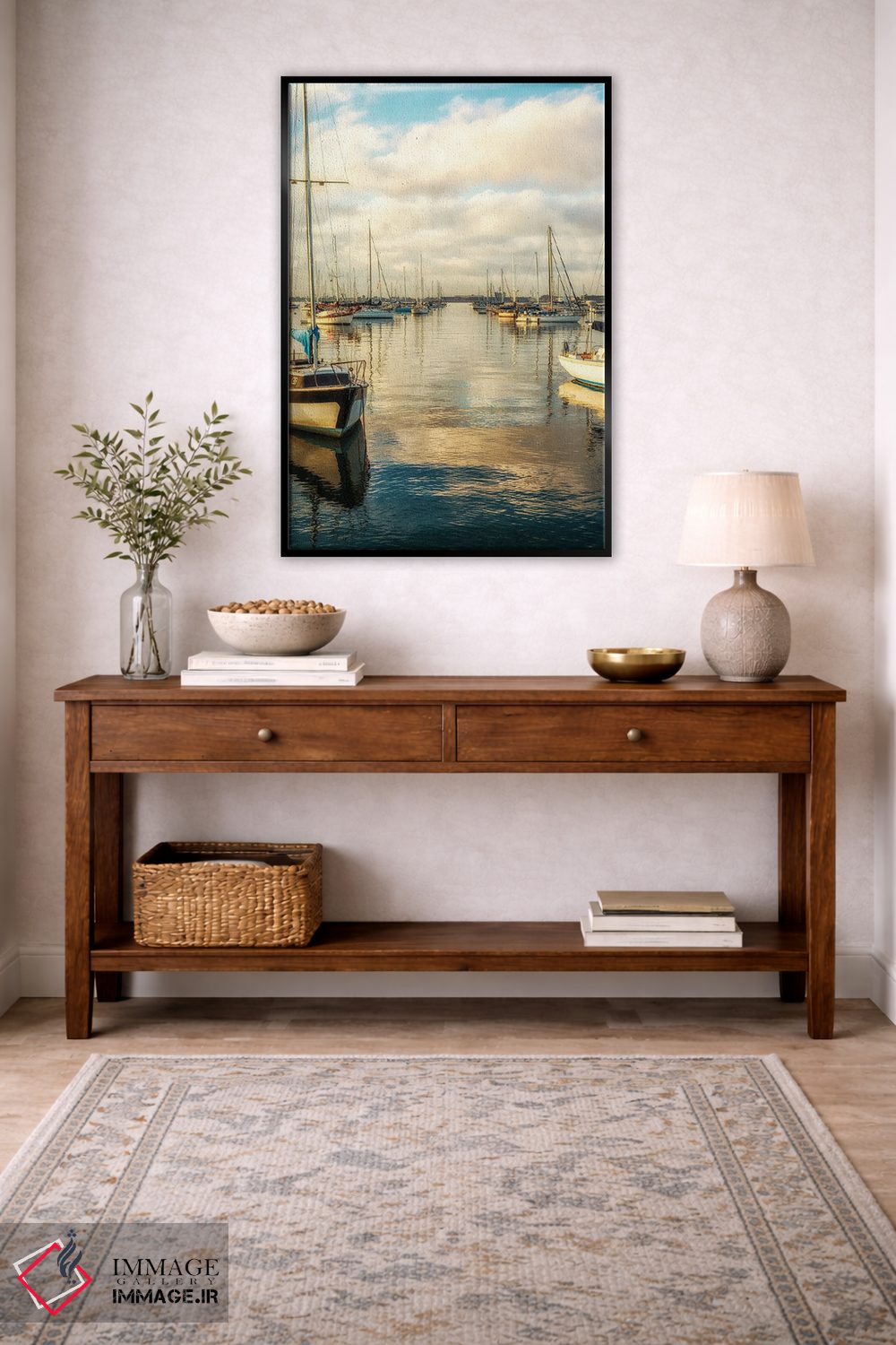 تابلو دکوراتیو San Diego Harbor,صبح با رنگ مسی، بندر سن دیگو اثر جوزف اس. جیاکالونه - D4B